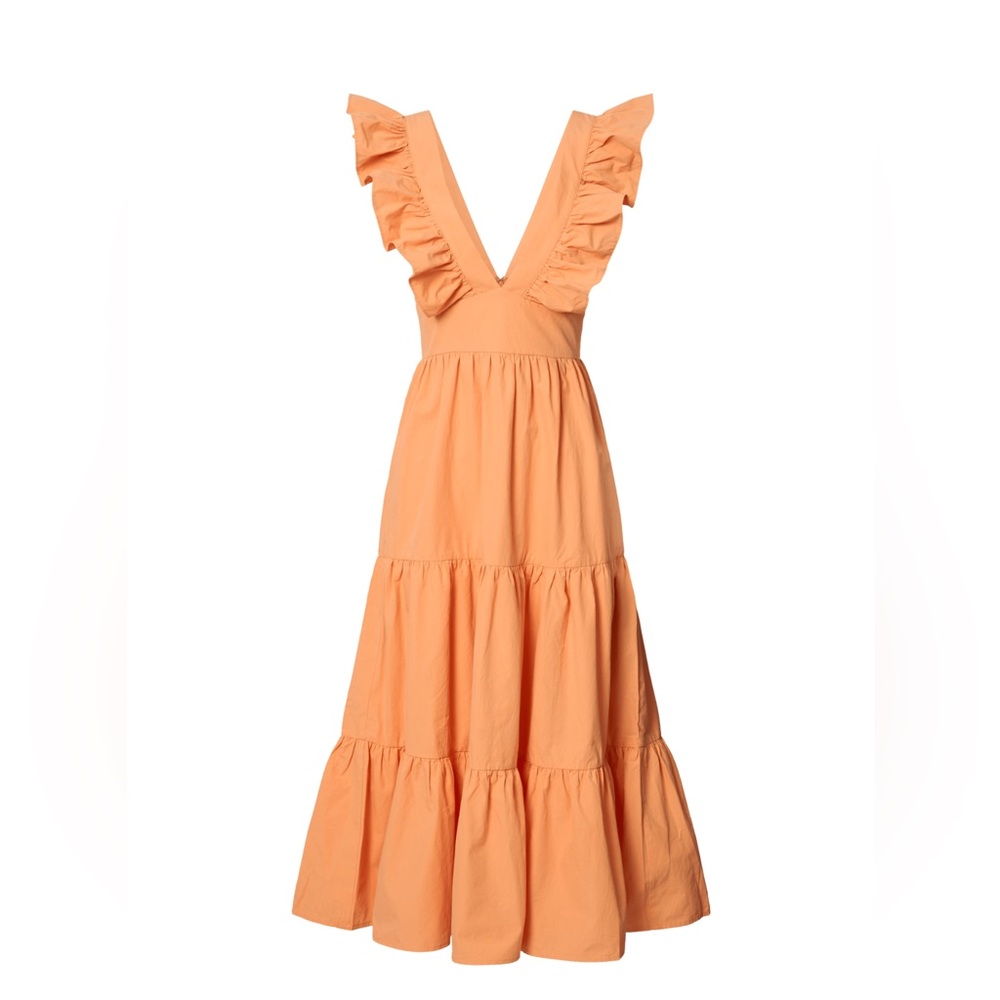 Showpo Lenova Midi Dress Ruffle Shoulder Tiered Dress